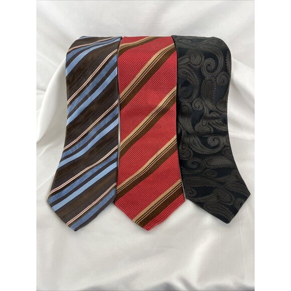 Hugo Boss (Lot Of X3) Silk Striped & Paisley Ties - Picture 2 of 8